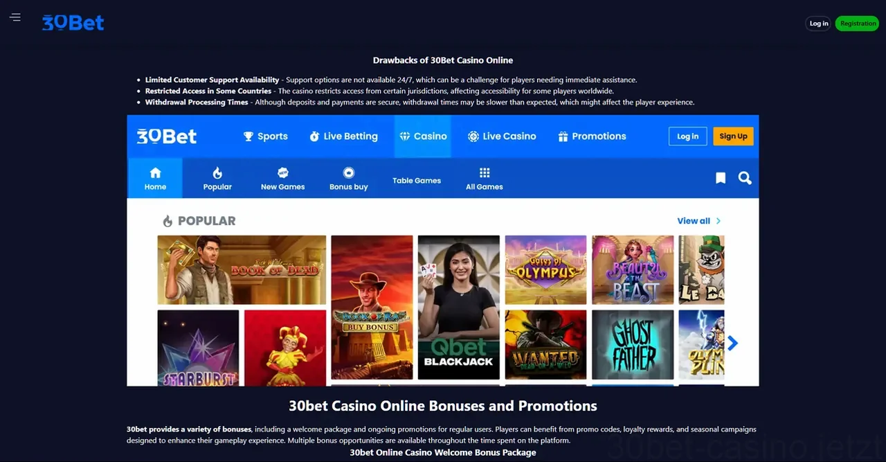 30bet Casino Casino
